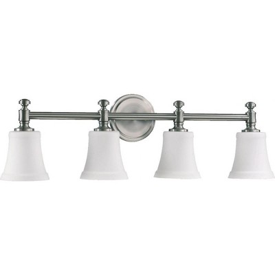 Quorum Lighting Rossington 4-Light Satin Nickel Glass Shade 30 Ceiling Fan