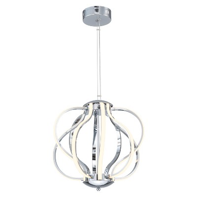 C Cattleya 10-Light Chrome 3000K LED Chandelier Pendant Light