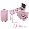 Byootique Rolling Makeup Train Case Nail Salon Cosmetic Organizer - 2 of 4