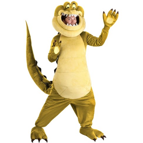 HalloweenCostumes.com Disney's Princess and the Frog Louis Costume for Adults | Alligator Jumpsuit with Headpiece - image 1 of 4