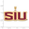 Black Bow Jewelry 14k Yellow Gold Plated Sterling Silver Southern Illinois Salukis NCAA Large Pendant - 2 of 3