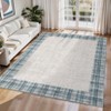 Washable Modern Geometric Bordered Living Room Rugs Soft Low Pile Foldable Carpet for Home Office - 2 of 4