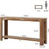 63 Inch Console Table, 2-Tier Farmhouse Narrow Sofa Table Behind Couch, Accent Entrance Console Furniture for Foyer, Entryway, Hallway - 3 of 4