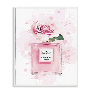 Stupell Industries Pink Flower Perfume Fashion Glam Design Black Framed Giclee Art - 1 of 4