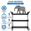 360 Degree Restaurant Cart, 42"Wx 20"Dx 39"H Heavy Duty Rolling Food Service Cart, 3 Shelf Plastic Utility Cart with Lockable Wheel - 4 of 4