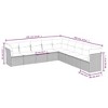vidaXL 9 Piece Patio Sofa Set with Cushions Gray Poly Rattan - Beige and Gray Without Table - 3 of 4