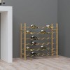 vidaXL 36-Bottle Wine Rack - Gold Metal, Freestanding Wine Holder for Modern Kitchens, Bars, and Pantries - Easy Assembly Required - 2 of 4