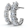 Pompeii3 1Ct T.W. Diamond Hoops Earrings in 14k White Gold Lab Created - 2 of 4