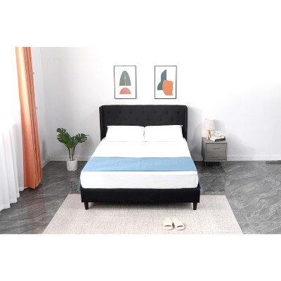 Modern and Contemporary Fabric Upholstered  Platform Bed