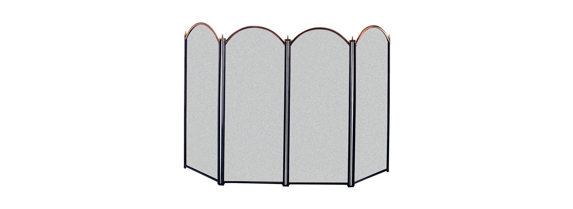 Panacea Black/Gray Antique Brass Fireplace Screen
