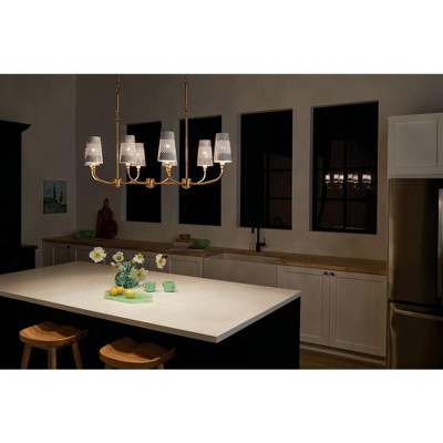 Adeena Brushed Natural Brass 8-Light Linear Chandelier