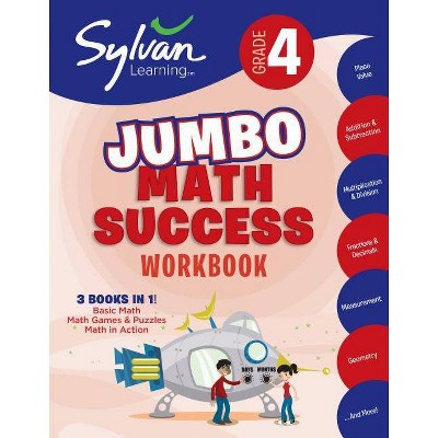 4th Grade Jumbo Math Success Workbook - (Sylvan Math Jumbo Workbooks) by  Sylvan Learning (Paperback)