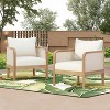 Christopher Knight Home Larci Modern Outdoor Acacia Wood Club Chair with Cushions, Beige/Teak - 2 of 4