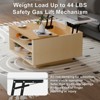 Belord Farmhouse Lift-Top Coffee Table with Hidden Storage, Square Living Room Coffee Table with Lift-Up Desk and Storage Compartment - 2 of 4