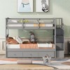 Streamdale Stairway Twin-Over-Twin Bunk Bed with Three Drawers for Bedroom, Dorm - Gray - 2 of 4