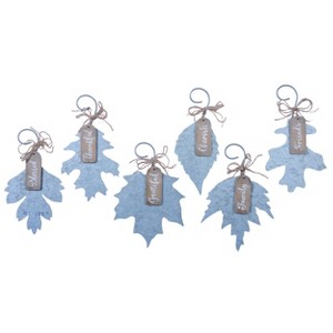 Transpac Tin Fall Leaf Ornament Set of 6 Home Decorations Fall/Harvest - 1 of 1