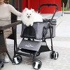 Artloge 3 in 1 Pet Stroller Dog Carriage Folding Pushchair with Rain Cover & Mesh Windows & Wheels for Small Pet Puppy Cat Travel - 2 of 4