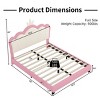 Princess Bed with Crown Headboard PU Upholstered Bed Frame for Girls Bedroom,Modern Cream Style-Maison Boucle - 3 of 4