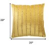 HomeRoots 20" Glam Gold Striped Velvet Throw Pillow With Sequins - 3 of 4