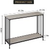 41‘’ Narrow Entryway Console Table，2 Tier Entry Way Console Entrance Table, Industrial Entryway Table with Metal Frame，for Entryway - 2 of 4