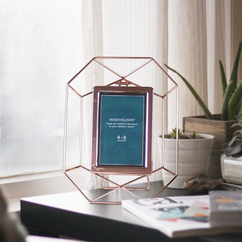 Northlight 11" Contemporary Hexagonal 4" x 6" Photo Picture Frame - Rose Gold, 2 of 7