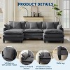Modular Cloud Couch with Ottoman, Corduroy L/U-Shaped Sectional Sofa & Pillows for Living Room, Office, Apartment - 3 of 4