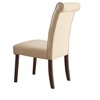 HomeRoots Set of Two Tufted Beige and Brown Upholstered Linen And Solid Wood Dining Side Chairs - 4 of 4