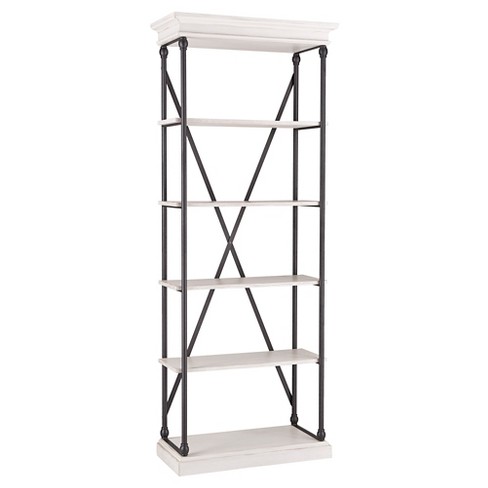 84 Belvidere 5 Shelf Narrow Etagere Bookshelf White Inspire Q