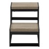 TopComfy 2 Step Ladder Black Metal Dark Taupe Laminate Contemporary Step Stool for Kitchen Bedroom 300 lbs Capacity, Gray, 25"*18"*3" - 4 of 4
