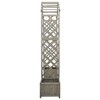 vidaXL Garden Pergola with Planter Gray Solid Firwood - 4 of 4