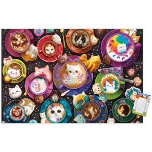 Trends International Brigid Ashwood - Latte Cats Unframed Wall Poster Prints - 1 of 4