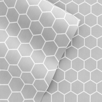 California King Gray Honeycomb Pattern Microfiber Sheet Set