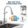 Stainless Steel Utility Sink,  Freestanding Single Bowl with Storage Shelf, Pull-Out Hot & Cold Faucet - 3 of 4