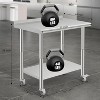 Heavy Duty Stainless Steel Work Table, Adjustable Height Utility Table for Home, Garage, and Restaurant Use - 3 of 4