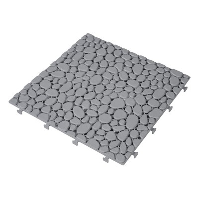 GlasFlength Carpet Tiles 12 Pack 12" Interlocking Deck Tiles 440LBS Weight Capacity Waterproof for Bathroom Balcony, Gray, 12"*12"*0.56"