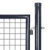 VidaXL Mesh Garden Gate Galvanised Steel 33.7 inches x39.4 inches  Gray - 3 of 4