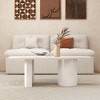 Munora 47" Japandi Funky Wood Coffee Table - Abstract Cloud Shaped in White, MDF Tabletop with Double Pedestal - 2 of 4