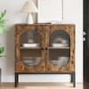 Buffet Cabinet, Storage Cabinet with Glass Doors and Shelves, Accent Cabinet Sideboard Wood Console Cabinet with Storage - 2 of 4