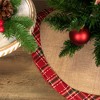 Northlight Burlap Mini Christmas Tree Skirt with Red Plaid Border - 20" - 3 of 4