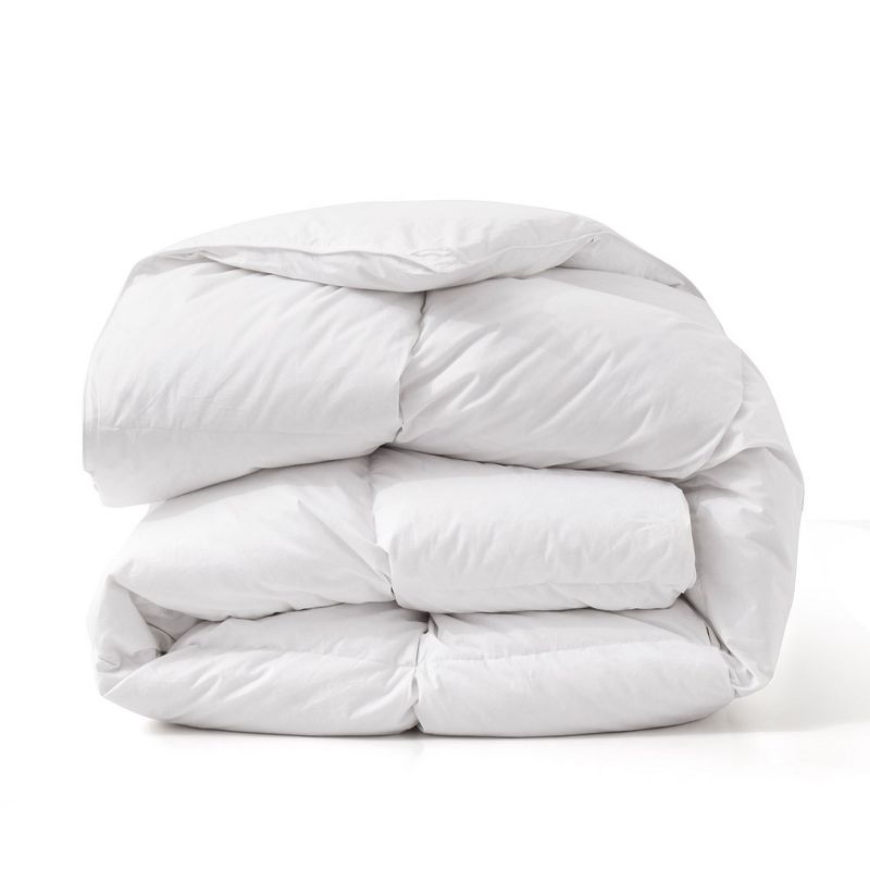 Peace Nest 100% Cotton White Goose Down Comforter Pleated Fluffy Feather Comforter Duvet Insert with Corner Tabs for All Seasons, White, 1 of 6