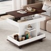 Bestier Side Table with Wheels, Modern Lift-Top End Table with 360¡ã Rotating Top, Sofa Side Table with Storage Space for Living Room, Bedroom - 2 of 4