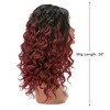 Unique Bargains Women's Halloween Long Body Wave Lace Front Wigs with Wig Cap 20" Black Gradient Wine Red 1PC - image 2 of 4