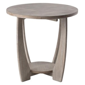 COZAYH Rustic Farmhouse Round End Table with Storage shelf, Accent Side Table for Family or Living Room and Small Spaces in Homes, Living Room, Grey - 1 of 4