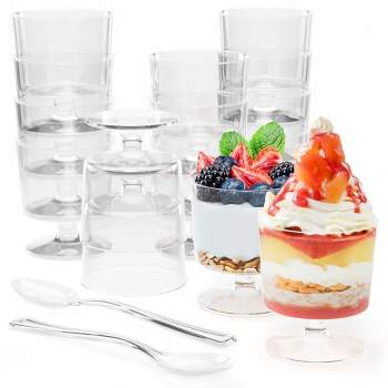 Exquisite Mini Dessert Cups With Spoons - Disposable 2 oz Small Mousse Cups with Spoons- 2 Oz Cups