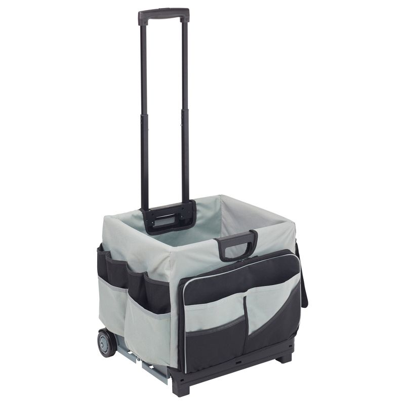 ECR4Kids Universal Rolling Cart with Canvas Organizer Bag, Mobile Storage, Black, 1 of 8