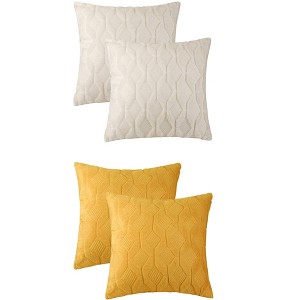 Unique Bargains Home Decor Solid Soft Short Plush Throw Pillowcases 4 Pcs - 1 of 4