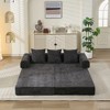 APRILSOUL  Floor Sofa Bed, Chenille Floor Sofa with Armrest Floor Sofa Lounge Couch for Living Room Bedroom Lounge - 2 of 4