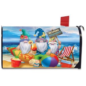 Summer Gnomes Humor Magnetic Mailbox Cover Beach Scene Standard Briarwood Lane - 1 of 3