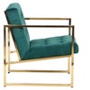 LeisureMod Lexington Modern Velvet Accent Chair with Gold Base for Living Room, Bedroom, or Lounge - 4 of 4