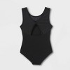 Girls' Dance Tank Mesh Leotard - Cat & Jack™ Black - 2 of 2